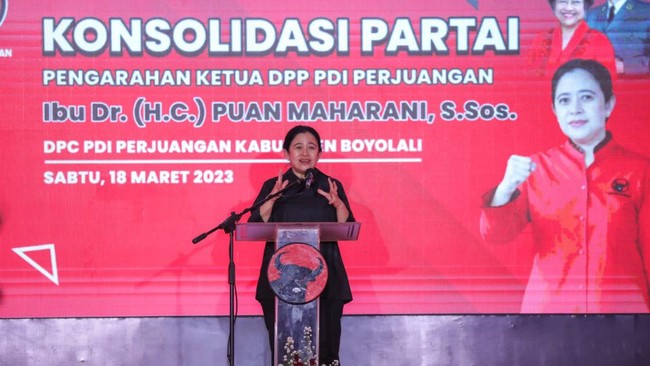 Ketua PDIP Puan Maharani meminta kader PDIP Boyolali untuk solid agar tetap bisa menjadi salah satu lumbung suara partai.
