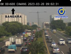 Lalin Tol Dalam Kota Cawang ke Arah Pancoran Macet Pagi Ini