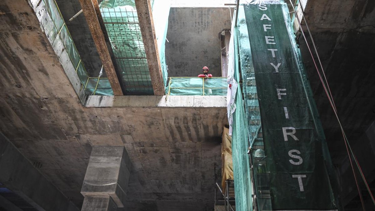 FOTO: Progres Pembangunan Fase II MRT Jakarta Sudah Separuh Jalan