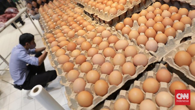 Harga telur ayam melonjak tembus Rp30 ribuan per kg pada awal pekan ini, Senin (15/5).