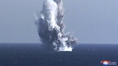FOTO: Korut Pamer Rudal Nuklir Bawah Laut yang Bisa Picu Tsunami