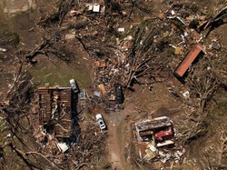 Penampakan Mississippi dari Ketinggian Usai Diterjang Tornado Dahsyat