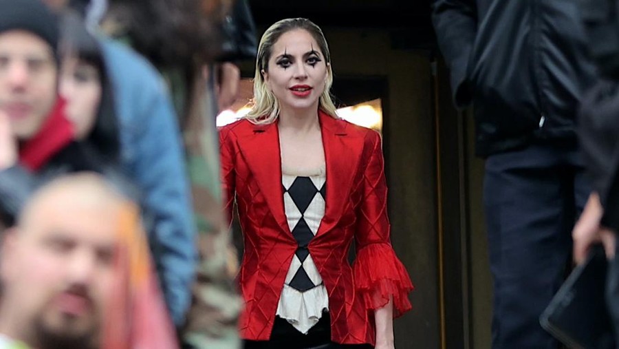 NEW YORK, NEW YORK - MARCH 25: Lady Gaga is seen on the set of 