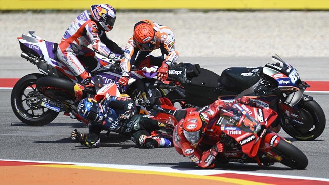 Miguel Oliveira sudah memaafkan Marc Marquez yang menabrak dan membuatnya cedera di MotoGP Portugal 2023.