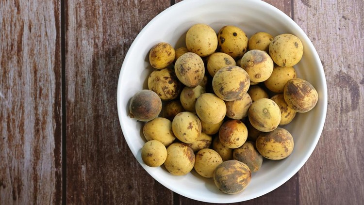 1454040192 Langsat, Lansium parasiticum, is a species of tree in the Mahogany family with commercially cultivated edible fruits, native to S.E. Asia