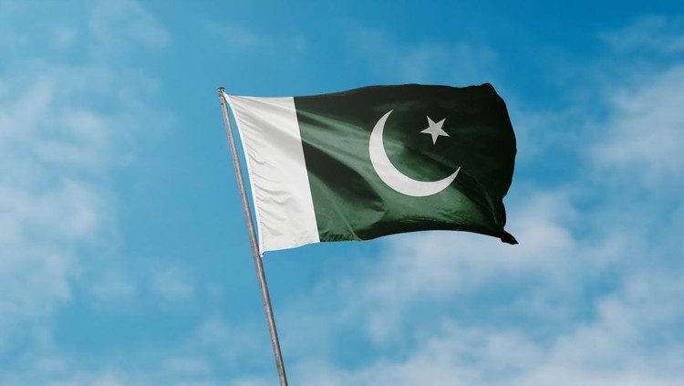 National Flag of Pakistan.
Pakistan Flag waving.