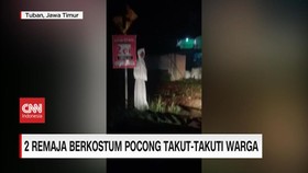 VIDEO: 2 Remaja Berkostum Pocong Takut-Takuti Warga