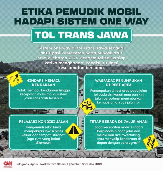 Pengemudi harus siap ketika sistem one way di tol Trans Jawa diberlakukan demi keselamatan bersama.