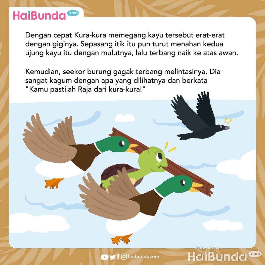 Cerita Fabel: Kura-kura dan Sepasang Itik