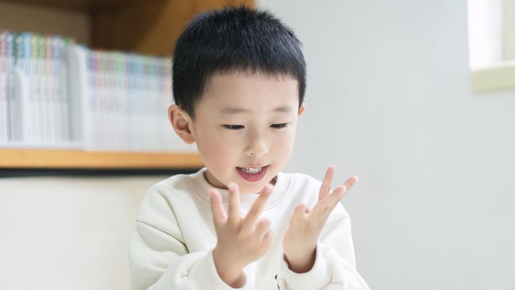 Asian mother teaching child ​boy Learning math with an abacus, education concept, home school, Social distancing, stay home, online learning class study math