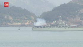 VIDEO: Penampakan Latihan Tembak Kapal Perang China di Perairan Taiwan