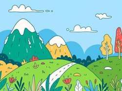 Teknik Menggambar Pemandangan dengan Crayon Serta Contohnya