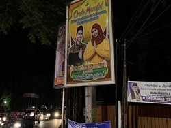 Heboh Penampakan Shenina dan Emir pada Billboard Lebaran di Padang