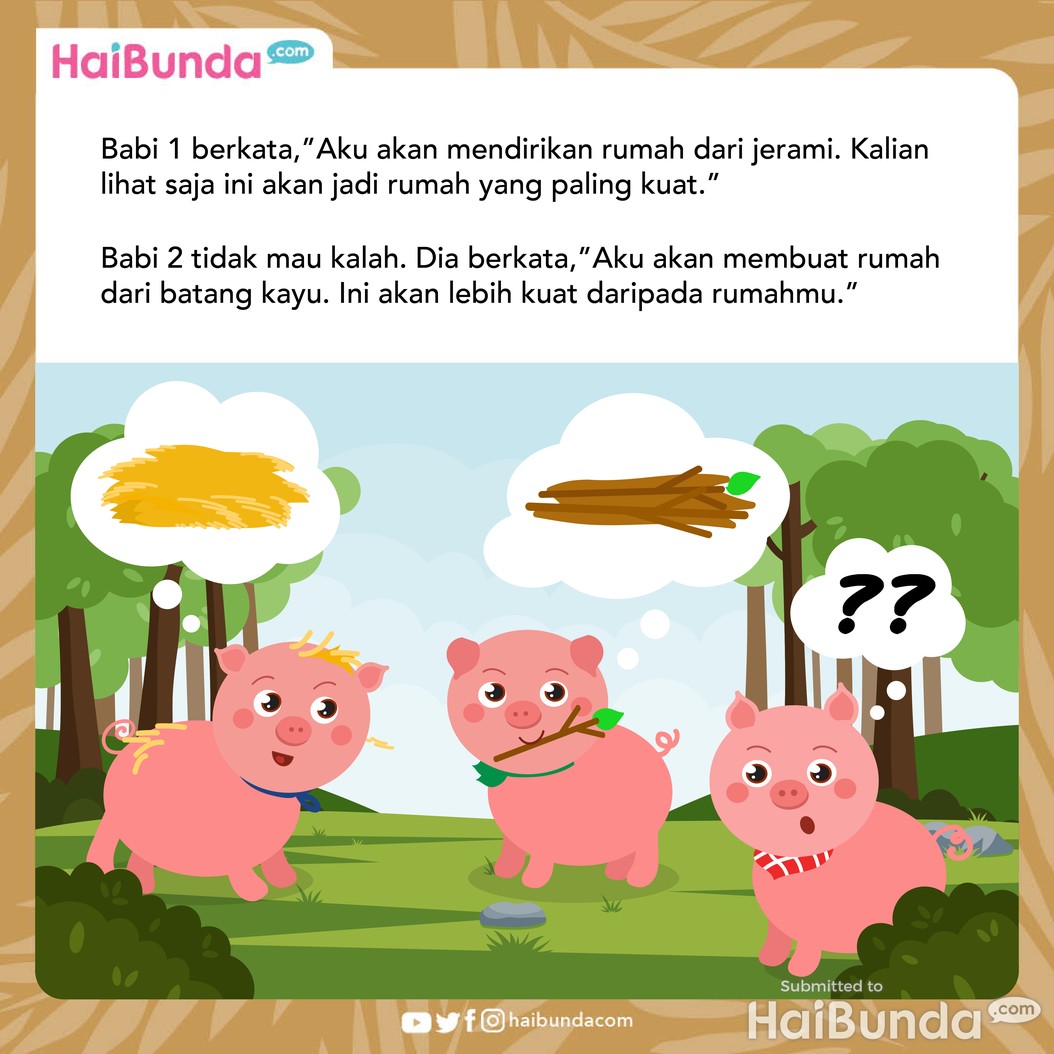 Cerita Fabel: Tiga Babi Kecil