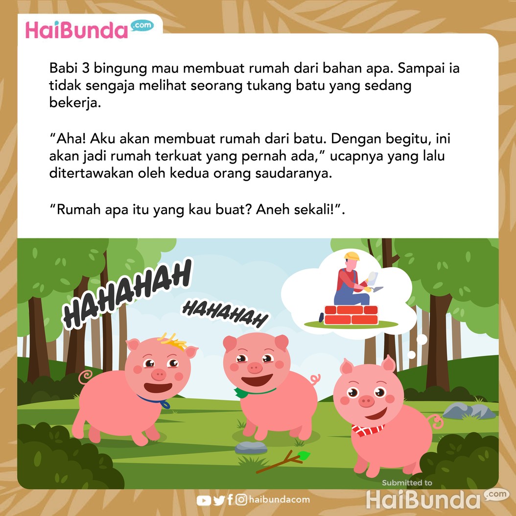 Cerita Fabel: Tiga Babi Kecil