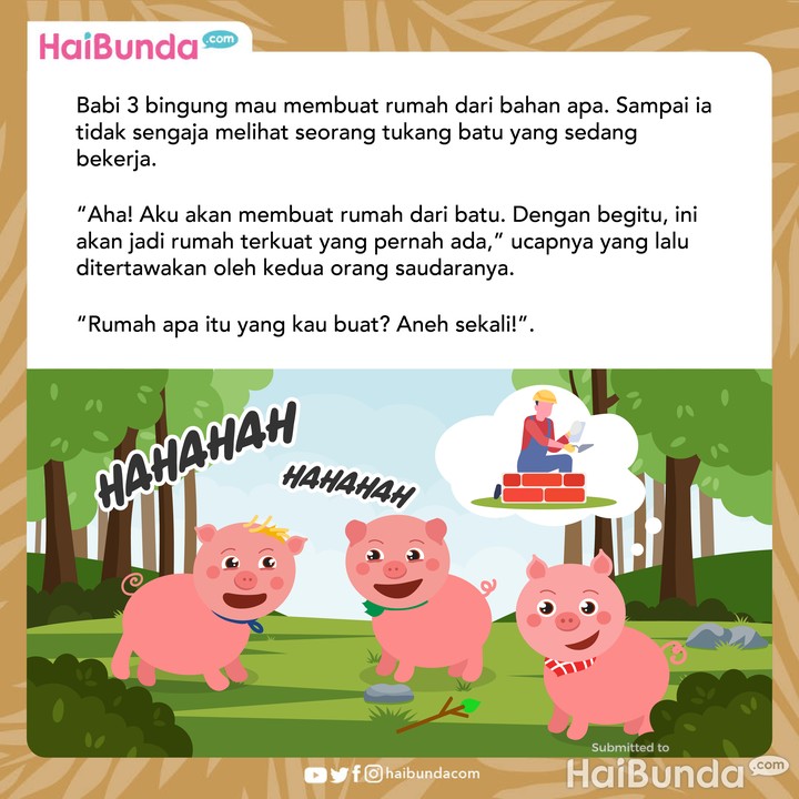 Cerita Fabel: Tiga Babi Kecil