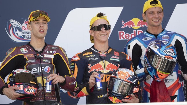 Bo Bendsneyder mempersembahkan podium Moto2 Amerika Serikat 2023 untuk mendiang kakeknya dan Muhammad Rapsel Ali yang merupakan menantu dari Wapres Ma'ruf Amin.