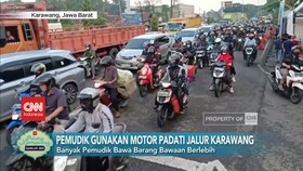 VIDEO: Pemudik Gunakan Motor Mulai Padat