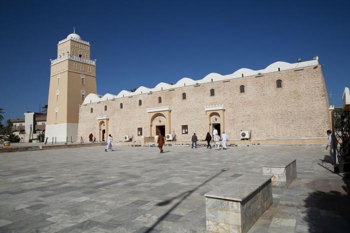 TRIPOLI, LIBYA - NOVEMBER 18: A view of the Murad Agha Mosque, which has been standing tall for more than 500 years despite the bombing that took place nine years ago in Tripoli, Libya on November 18, 2022. Named after the first governor appointed by the Ottoman State to Libya, Hadim Murad Agha, it was originally planned to be a fortress before being transformed into a mosque by Murad Agha. (Photo by Hazem Turkia/Anadolu Agency via Getty Images)