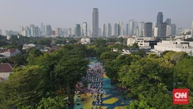 FOTO: Semringah Salat Id Perdana di Taman Menteng
