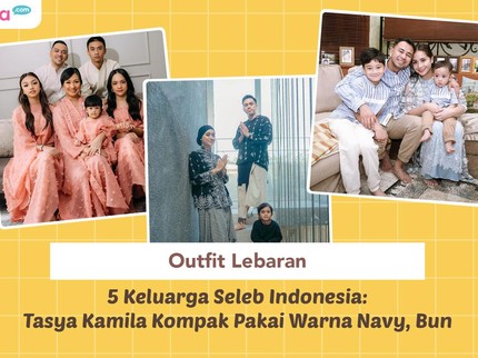 Outfit Lebaran 5 Keluarga Seleb Indonesia: Tasya Kamila Kompak Pakai Warna Navy, Bun