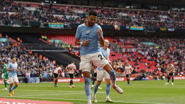 Man City Lolos ke Final, Mahrez Hattrick