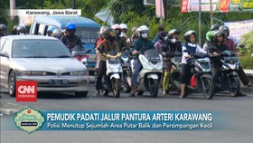 VIDEO: Pemudik Padati Jalur Pantura Arteri Karawang