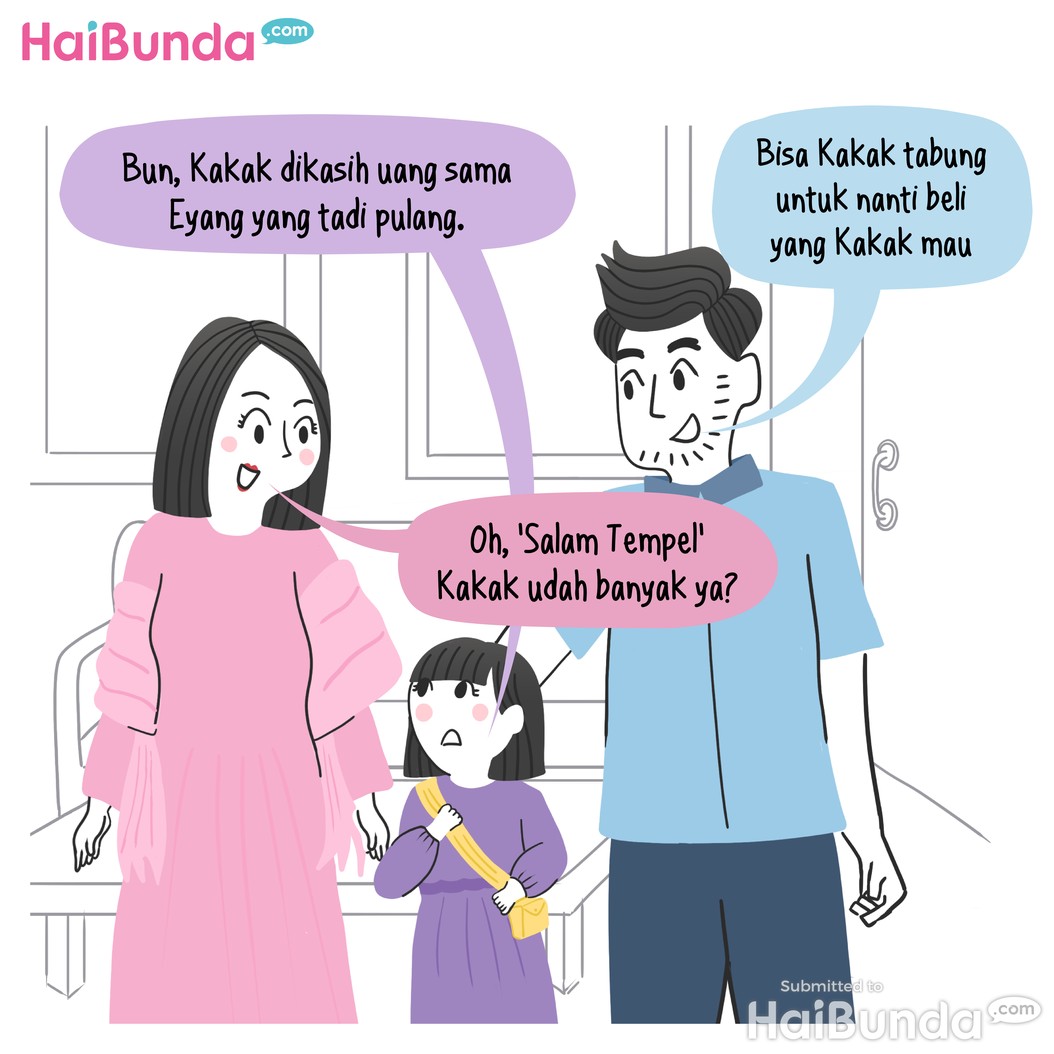 Komik Bunda: 'Salam Tempel'-nya Buat Apa, Kak?