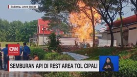 VIDEO: Semburan Api di Rest Area Tol Cipali