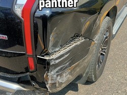 Begini Kondisi Pajero Sport Lawan Arah yang Disenggol Panther