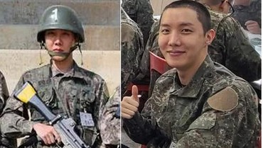 img-title Beredar Foto J-Hope Pakai Seragam Tentara dan Pegang Senjata Laras Panjang