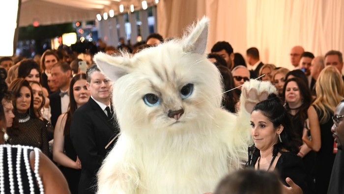 NEW YORK, NEW YORK - MAY 01: Jared Leto dressed as Choupette attends The 2023 Met Gala Celebrating 