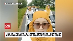 VIDEO: Emak-Emak Pawai Sepeda Motor Berujung Tilang