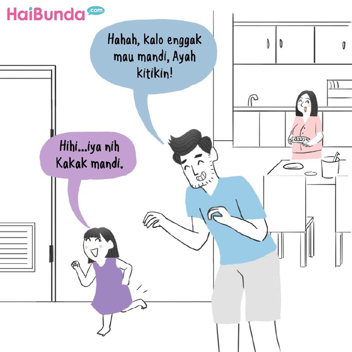 Masa libur Lebaran sudah habis, itu tandanya Kakak sudah harus kembali ke sekolah. Tapi kok susah banget ya dibangunin, sampai Ayah harus turun tangan nih.
