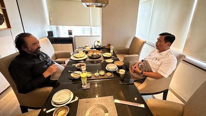 Luhut Binsar Pandjaitan saat menggelar pertemuan dengan Surya Paloh di Jakarta. (Dok. Istimewa)