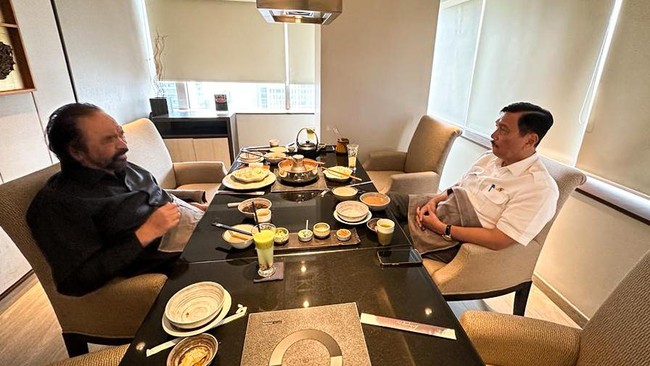 Luhut mengaku sempat bertukar pandangan dengan Surya Paloh tentang siapa capres yang cocok berlaga di Pilpres 2024.