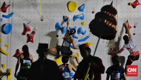 FOTO: Ragam Aksi Atlet Putri di Piala Dunia Panjat Tebing 2023