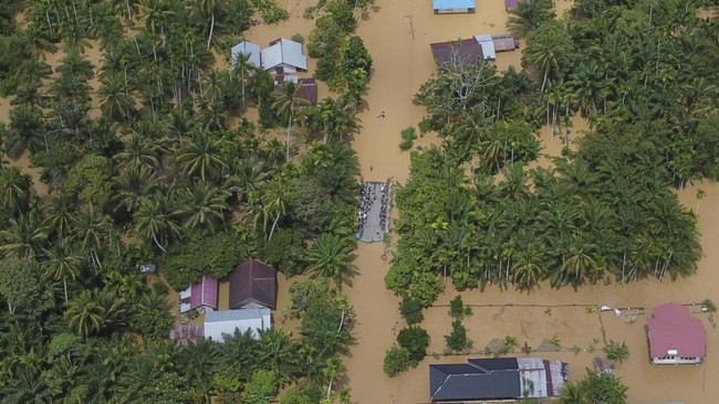 Puluhan desa di 8 kecamatan di Aceh Barat Daya terendam banjir akibat hujan deras yang mengguyur sejak Selasa (4/3) malam.