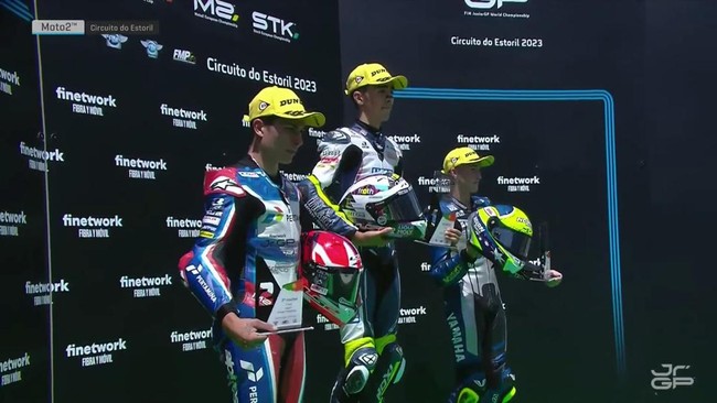Pembalap Pertamina Mandalika SAG Racing Team, Carlos Tatay, berhasil merebut podium kedua pada Race 1 Moto2 European Estoril di Portugal.