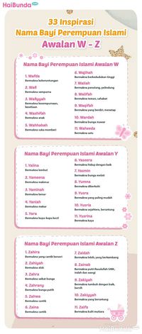 33 Inspirasi Nama Bayi Perempuan Islami Awalan W-Z