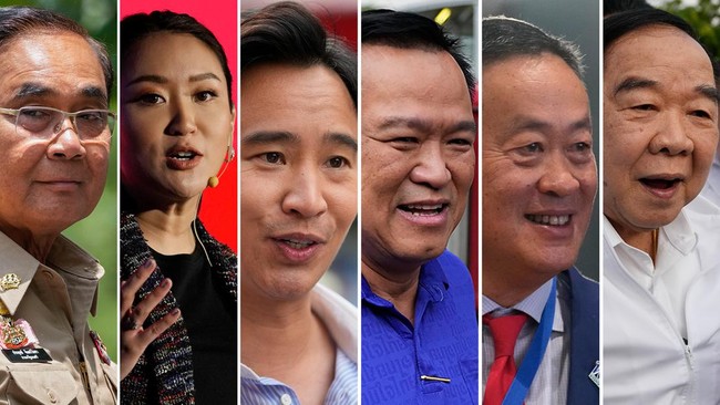 Sederet nama dipastikan maju dalam pemilu yang digelar pada 14 Mei seperti petahana PM Prayuth Chan-o-cha hingga putri eks PM Thailand, Paetongtarn Shunawatra.
