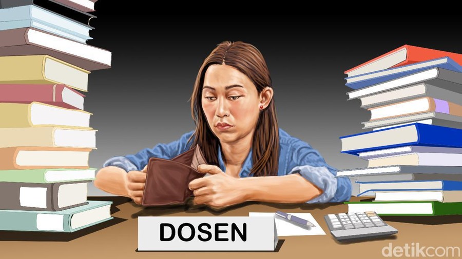 Ilustrasi dosen gaji kecil