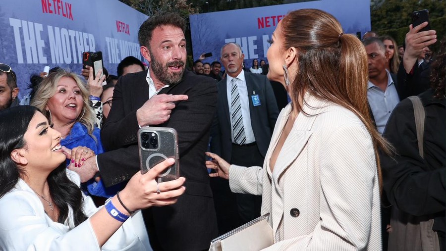 Ben Affleck and Jennifer Lopez at the premiere of 