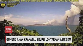 VIDEO: Gunung Anak Krakatau Erupsi Lontarkan Abu 3 KM