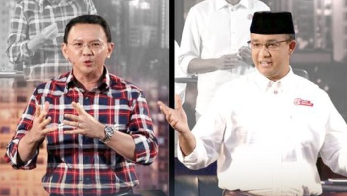 Anies Baswedan dan Ahok. (Detikcom)