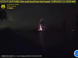 Anak Krakatau Erupsi Tengah Malam, Tinggi Kolom Abu Capai 1,5 Km