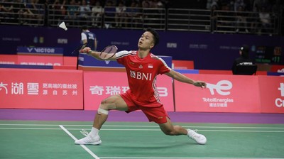 Anthony Ginting tampil impresif untuk membawa Indonesia unggul 1-0 atas Korea Selatan pada perempat final beregu putra Asian Games 2023.