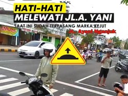 Jebakan Polisi Tidur di Nganjuk Bikin Pengendara Motor Tumbang