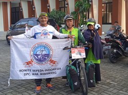 Kisah Pasutri Purwokerto Pergi Haji Naik Sepeda, Targetkan 12 Bulan Sampai