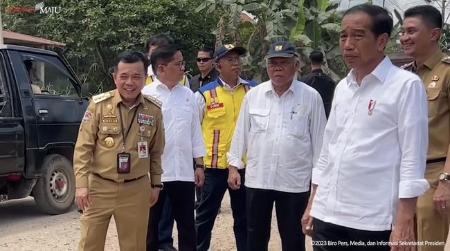 Ekspresi Heran Jokowi Saat Cek Jalan Dajjal di Jambi